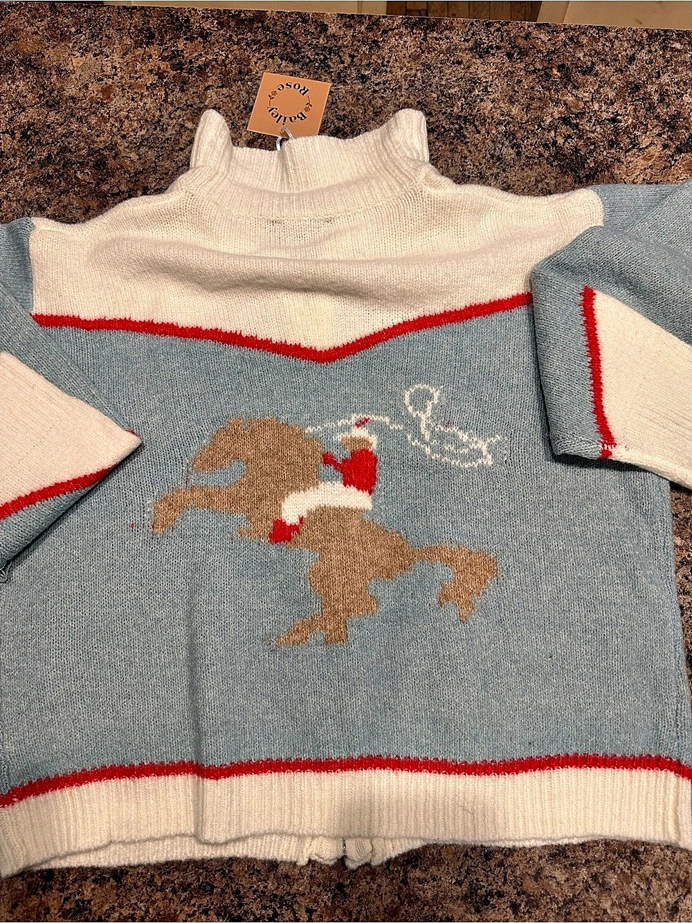 Bailey Rose Color Block Rodeo Sweater Size Medium NWT